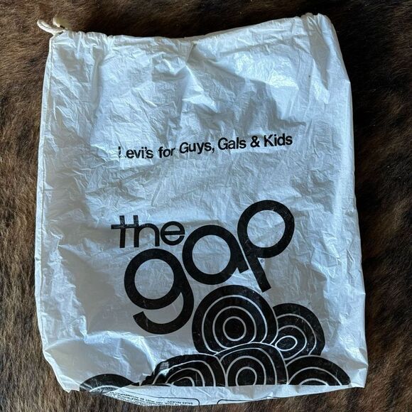 VTG The Gap Drawstring Plastic Shopping Bag Levi’s Advertising Pop Art Design - Picture 2 of 5
